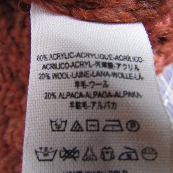 Free Peple Medium Orange Wool Blend Knit Coat - Picture 3 of 5